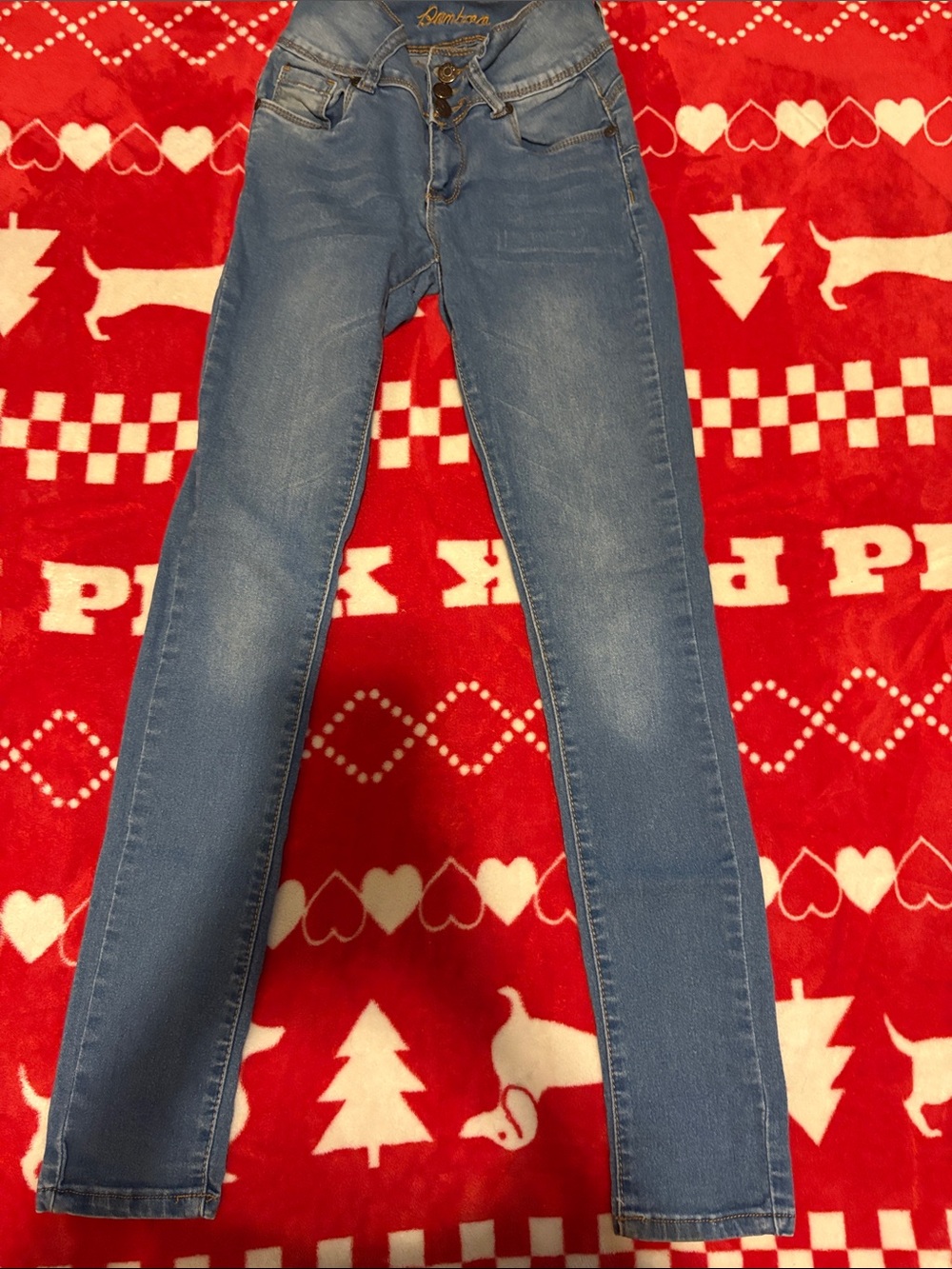 Denim Skinny Jeans in Light Blue - Casual Mid-Rise Stretch